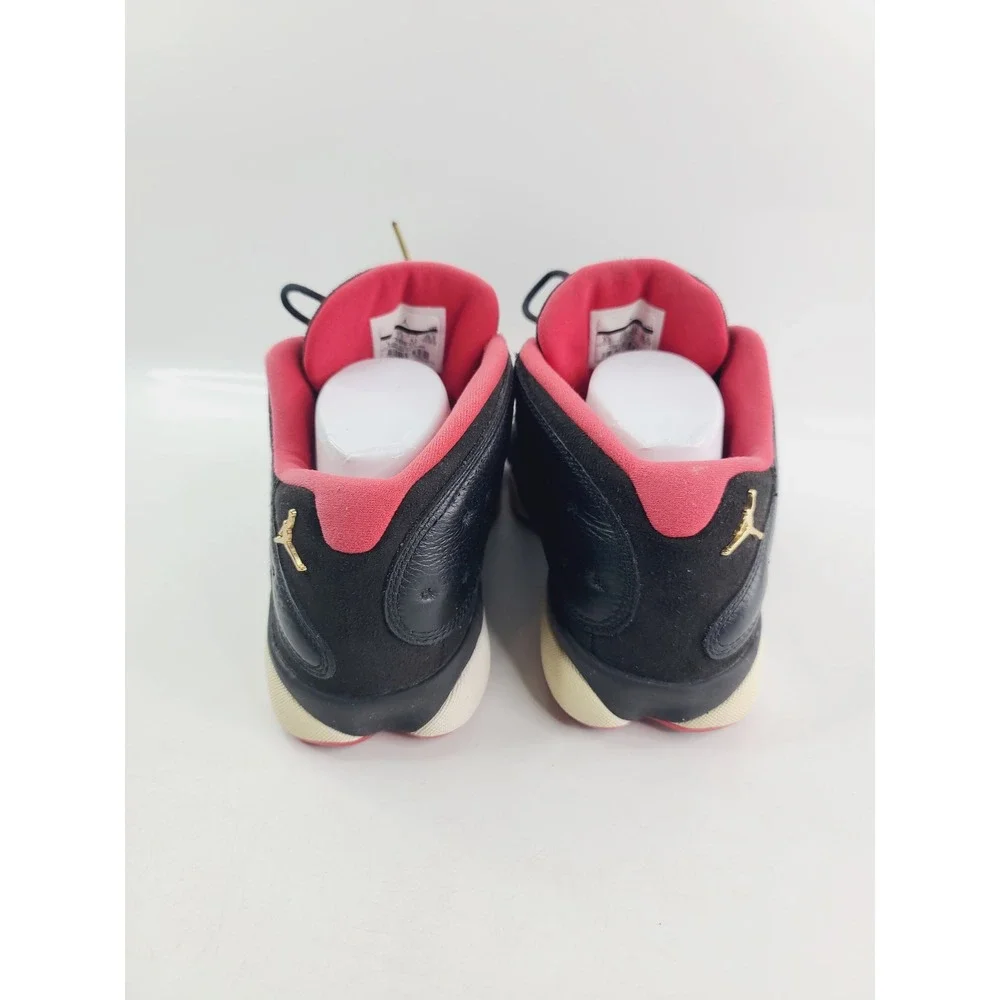 Jordan Leather/Suede Retro Sneakers, Men's Size 8.5, Black/Red Color‎